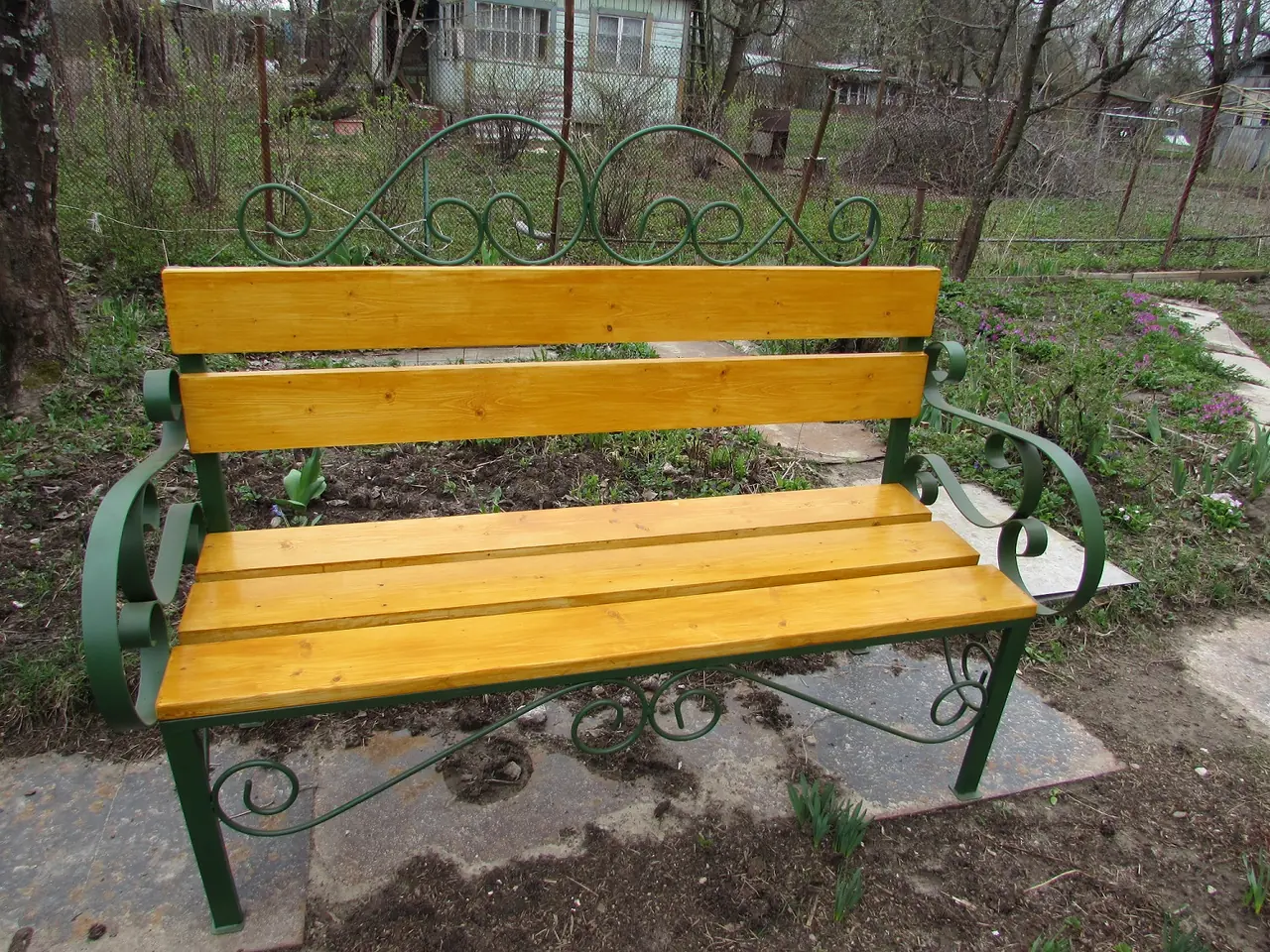 Скамейка из металла и дерева, фото 3 из 5