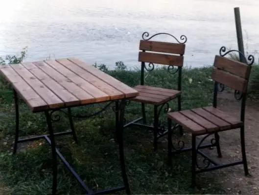 Скамейка из металла и дерева, фото 5 из 5